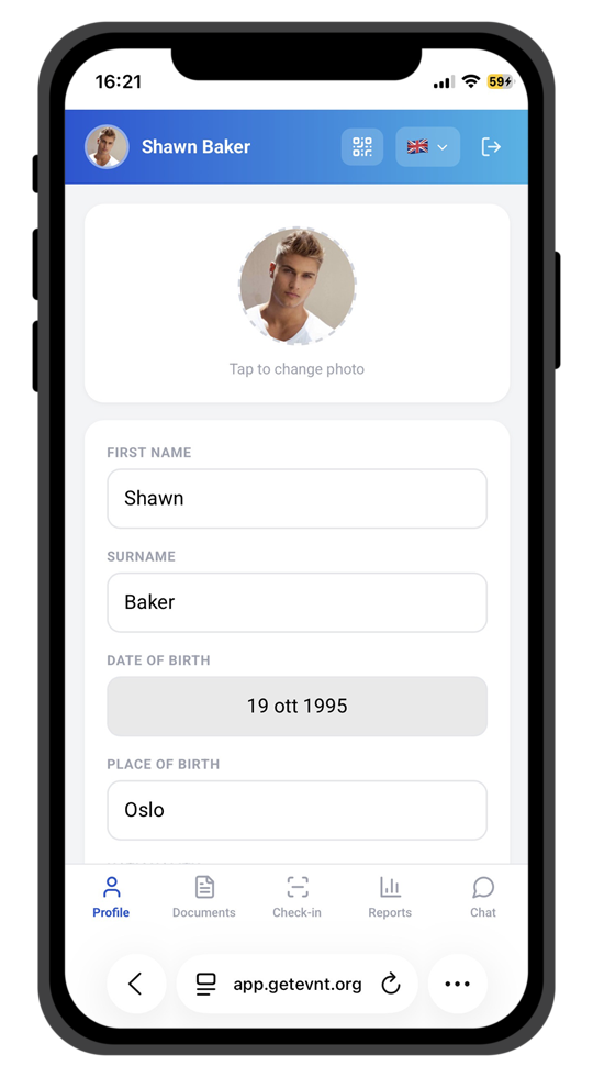 Worker portal: personal profile