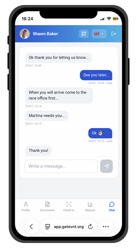 Worker portal: chat